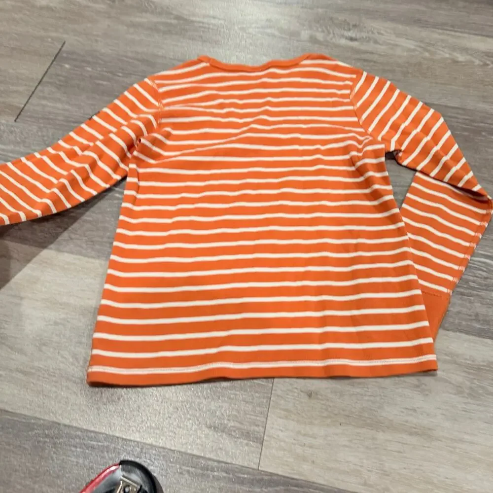 Polarn O. Pryet Orange Striped Long Sleeve 9-10 years